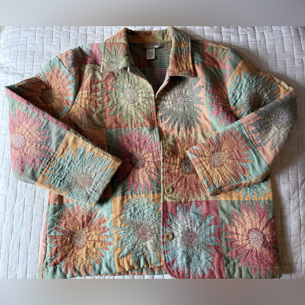 Floral Patchwork Women's Tapestry Jacket Cold Wat… - image 4